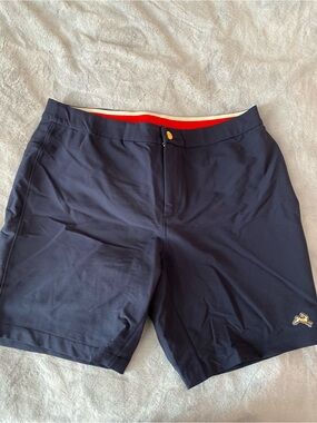 Tracksmith Longfellow Eliot stretch fabric navy blue men’s shorts
